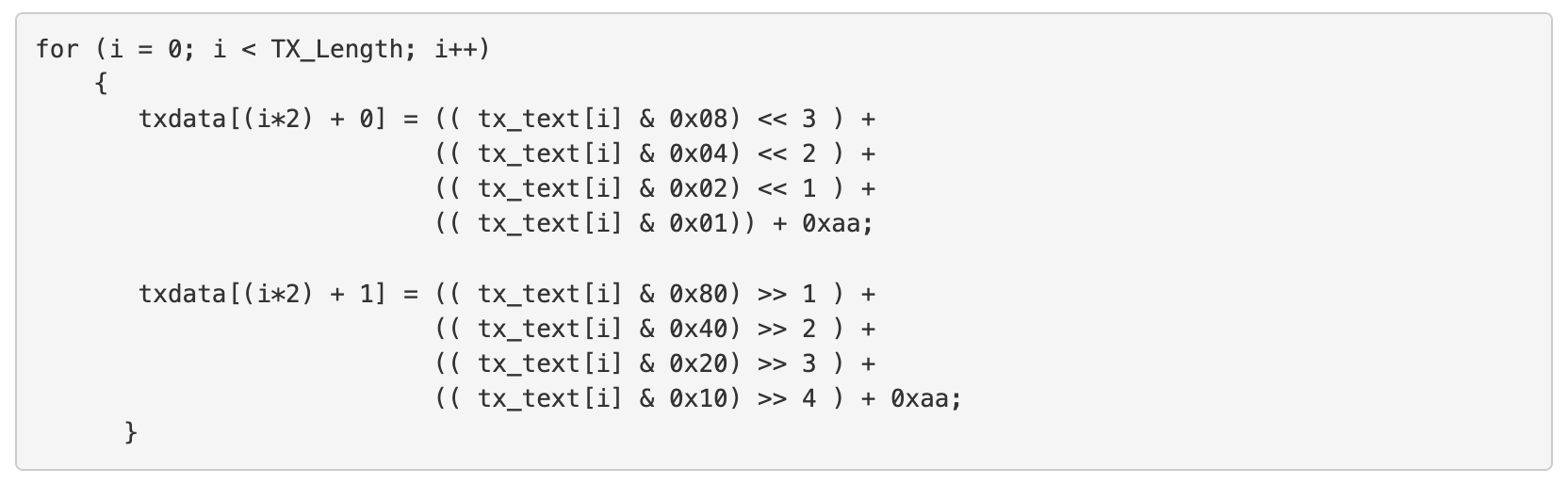 使用 MAX22088 HBS 收發器傳輸 UART 數據包。代碼用於對 UART 數據包進行編碼。安馳科技 Macnica